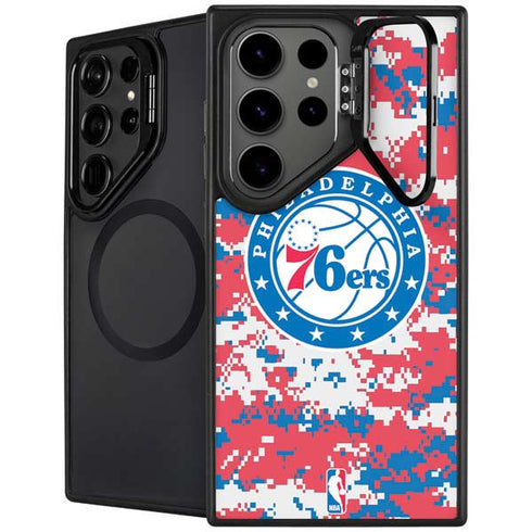 NBA Philadelphia 76ers Red Digi Camo Galaxy S25 Ultra Kickstand Case